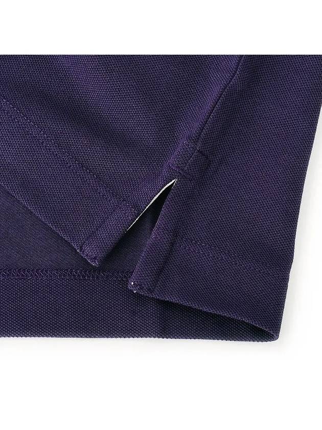 Men's Logo Patch Lining Short Sleeve Polo Shirt Ink Purple - STONE ISLAND - BALAAN 6