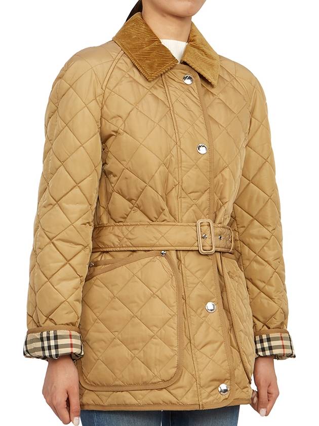 Diamond Quilted Nylon Jacket Beige - BURBERRY - BALAAN 8