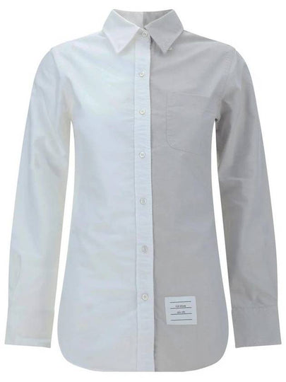 Two tone long sleeve shirt white - THOM BROWNE - BALAAN 2