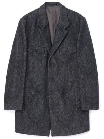 Yohji Yamamoto Indian Jacquard Transforming Collar Jacket, Brand Size 2 (Medium) - YOHJI YAMAMOTO - BALAAN 1