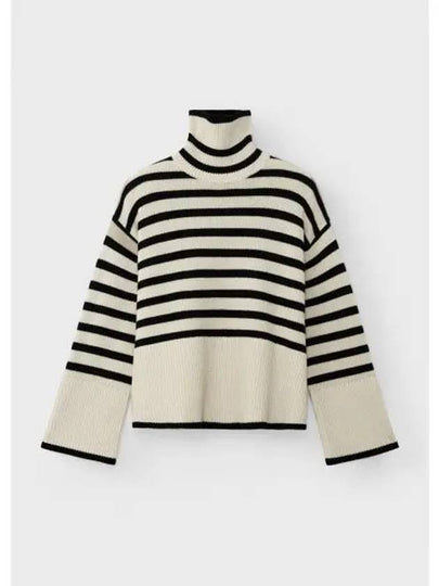 Signature Striped Turtleneck Light Sand - TOTEME - BALAAN 2