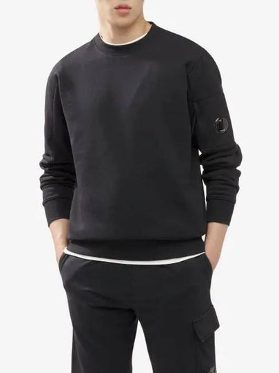 Diagonal Raised Fleece Sweatshirt Black - CP COMPANY - BALAAN 2