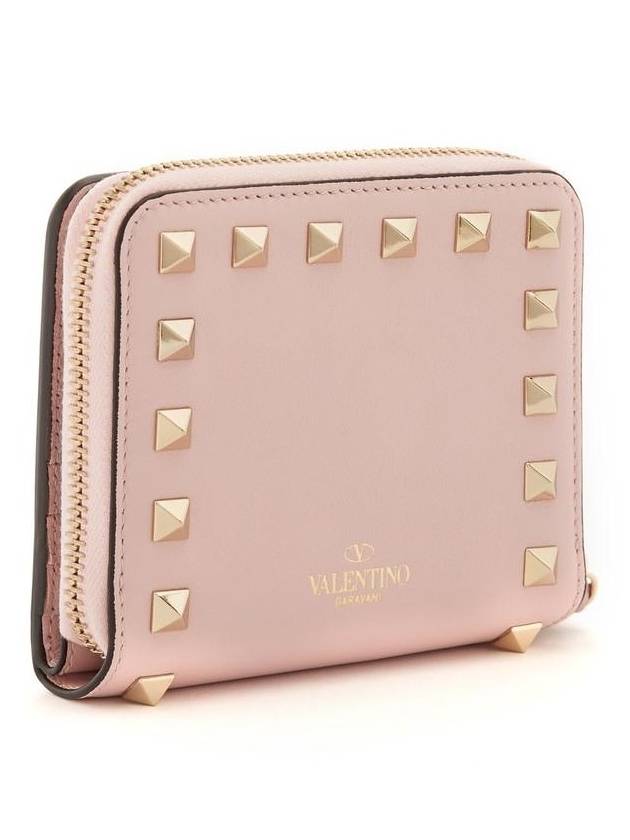 Rockstud Compact Leather Zipper Wallet NW1PO649BOL - VALENTINO - BALAAN 4