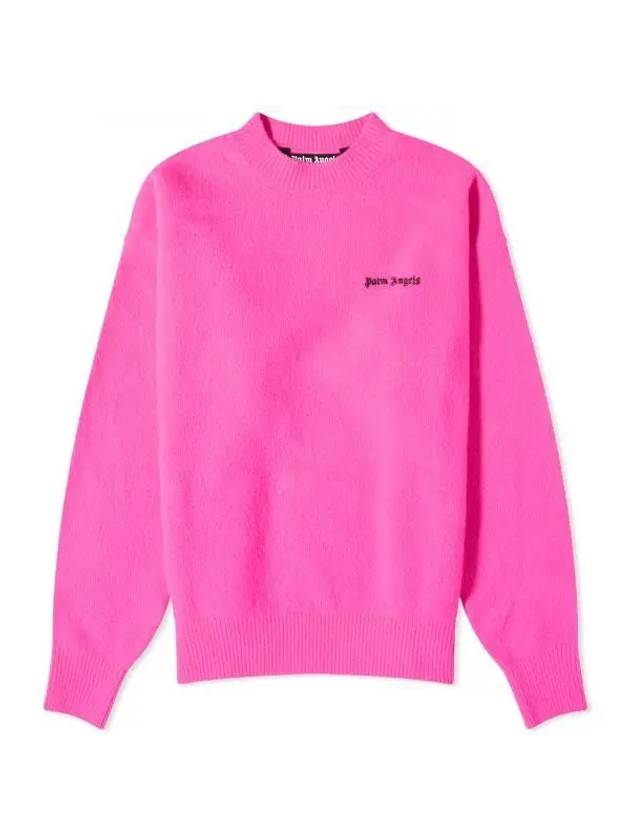 Basic Logo Crew Sweatshirt Fuschia PMHE054F23KNI0053210 - PALM ANGELS - BALAAN 1