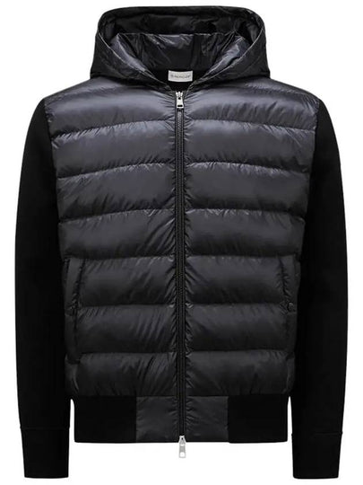 Quilted Wool Cardigan Black - MONCLER - BALAAN 2