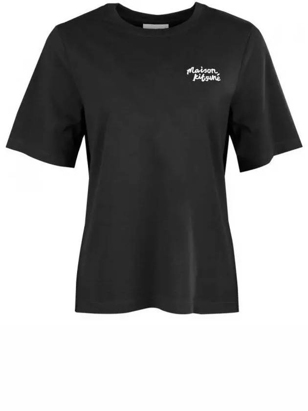 Handwriting Logo Cotton Short Sleeve T-Shirt Black - MAISON KITSUNE - BALAAN 2