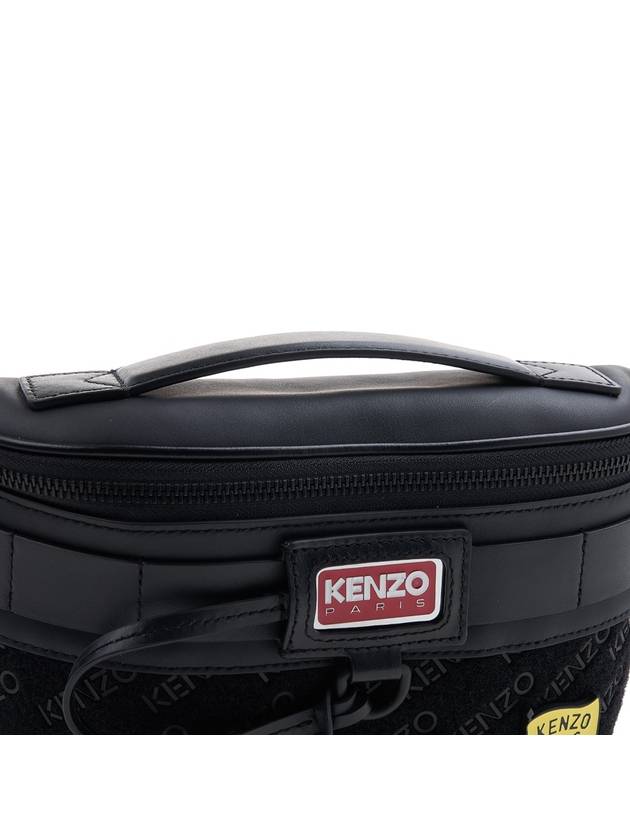 Jungle Logo Patch Leather Belt Bag Black - KENZO - BALAAN 9