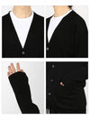 Peter V-neck Knit Wool Cardigan Black - RICK OWENS - BALAAN 4