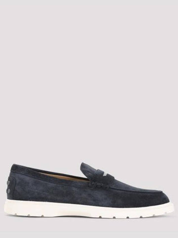 Suede Loafers Dark Blue - TOD'S - BALAAN 1