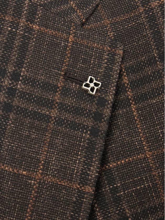 Wool, Silk and Linen Jacket with Tartan pattern - TAGLIATORE - BALAAN 4