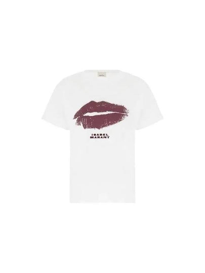 Lips Embroidered Logo Short-Sleeved T-Shirt White - ISABEL MARANT - BALAAN 2