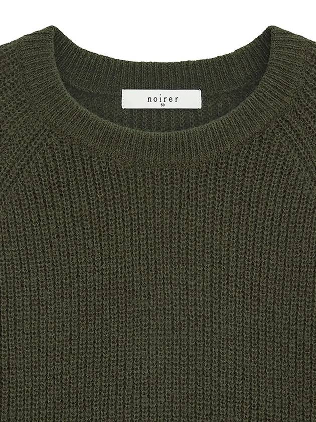 Kid Mohair Overfit Knit Top Khaki - NOIRER - BALAAN 5