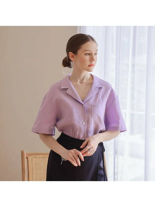 Linen crop stitch blouse - KELLY DONAHUE - BALAAN 2