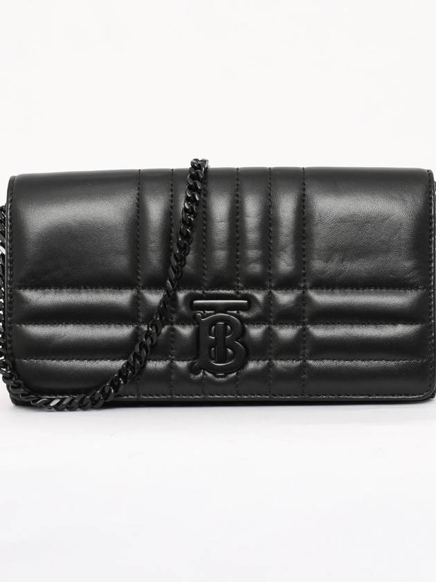 Women's Lola Detachable Strap Quilted Leather Long Wallet Black - BURBERRY - BALAAN 4