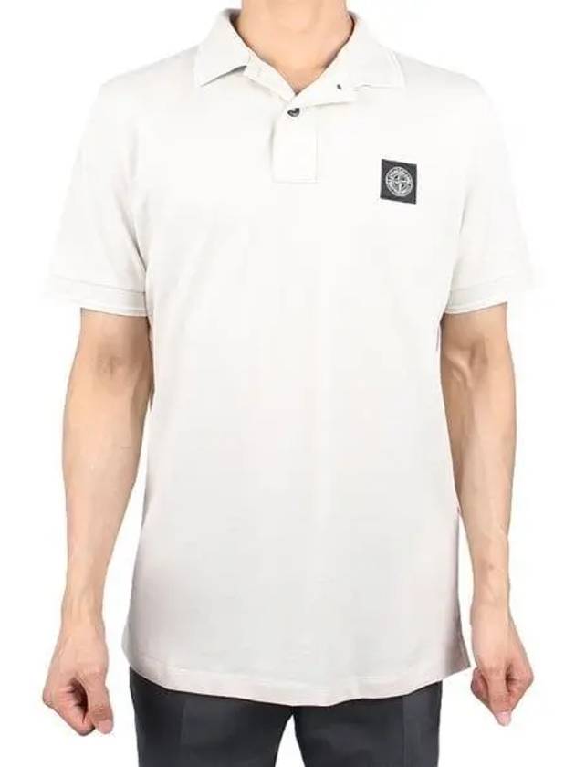 Logo Patch Polo Shirt Melange Beige - STONE ISLAND - BALAAN 2