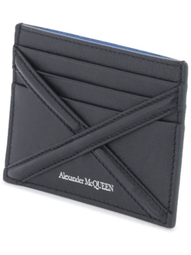 Harness Logo Print Calfskin Card Wallet Black - ALEXANDER MCQUEEN - BALAAN 2