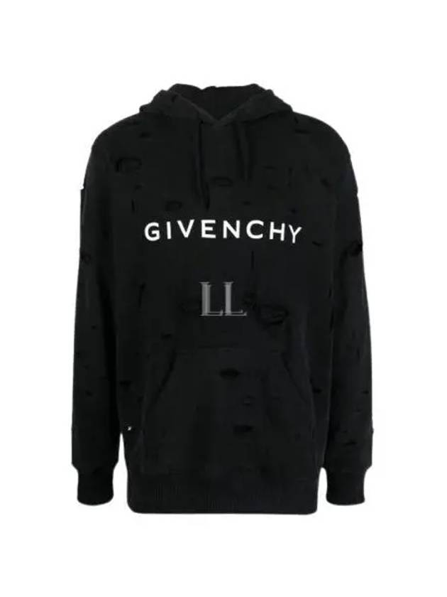 Classic Fit Hole Hoodie Black - GIVENCHY - BALAAN 2