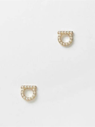 Gancini Pearl Earrings Gold - SALVATORE FERRAGAMO - BALAAN 2