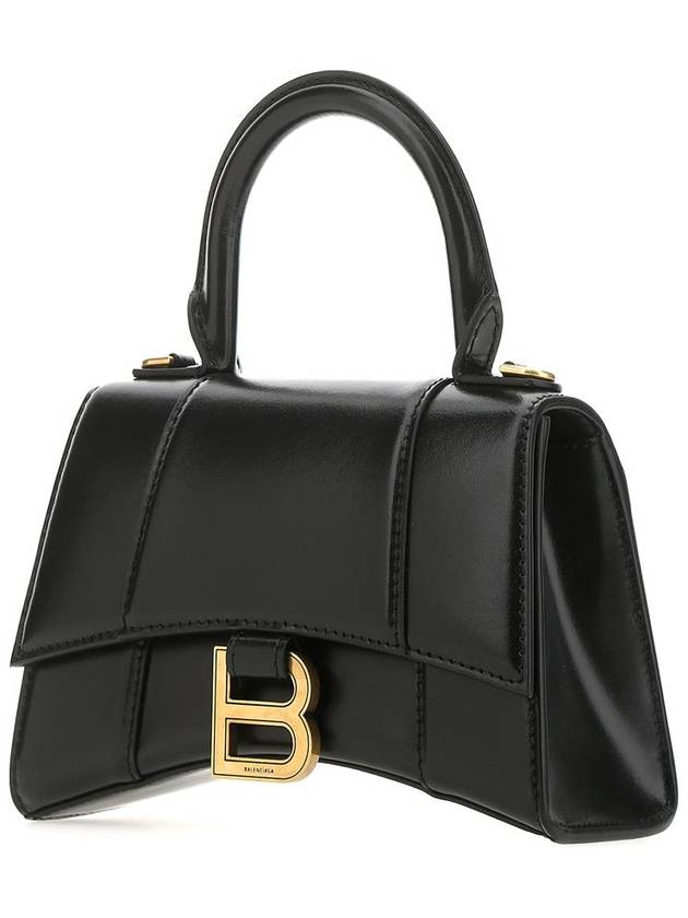 Hourglass XS Glossy Calfskin Tote Bag Black - BALENCIAGA - BALAAN 3