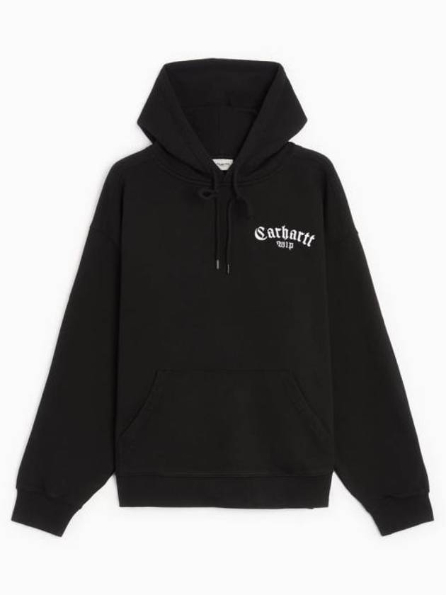 Onyx Script Embroidery Logo Hoodie Black - CARHARTT WIP - BALAAN 2