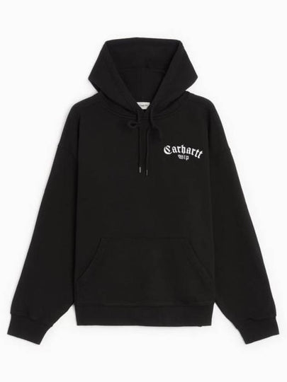 Onyx Script Embroidery Logo Hoodie Black - CARHARTT WIP - BALAAN 2