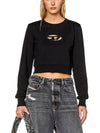 F Slimmy Cutout Logo Crop Sweatshirt Black - DIESEL - BALAAN 3