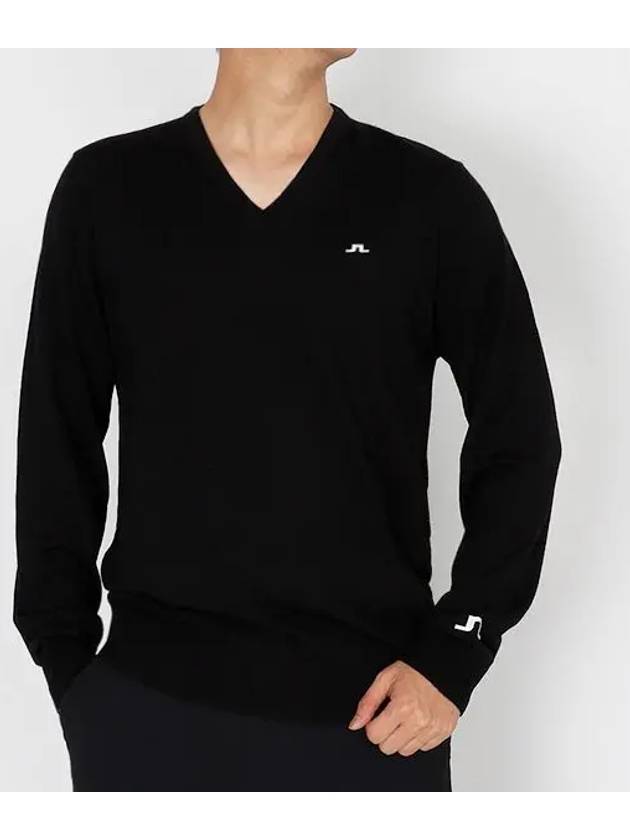 Lehman Tour Merino V-Neck Long Sleeve T-Shirt Black - J.LINDEBERG - BALAAN 2