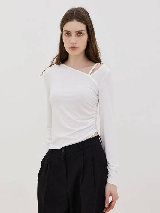 Unbalanced Strap Balloon Long Sleeve T-Shirt Ivory - LESEIZIEME - BALAAN 2