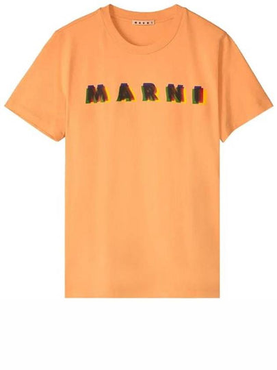 3D Logo Print Cotton Short Sleeve T-Shirt Tangerine - MARNI - BALAAN 2