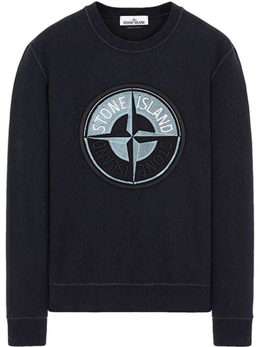 Compass Embroidery Logo Sweatshirt Navy - STONE ISLAND - BALAAN 2