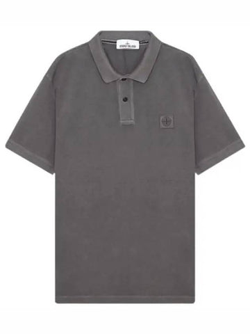 Pigment Dye Logo Patch Polo T Shirt Men s Collar - STONE ISLAND - BALAAN 1