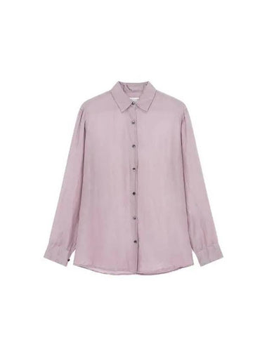 Women's Glossy Silk ButtonUp Shirt Purple 270897 - DRIES VAN NOTEN - BALAAN 1