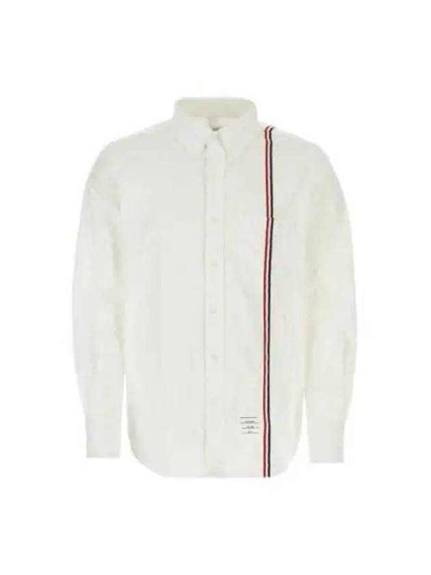 RWB Stripe Cotton Shirt White - THOM BROWNE - BALAAN 2