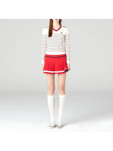 Striped Long Sleeve Sweater OF2012LARED - ONOFF - BALAAN 1