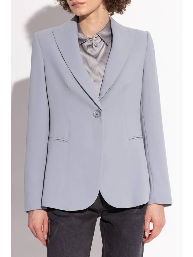 Emporio Armani Blazer With Closed Lapels, Women's, Grey - EMPORIO ARMANI - BALAAN 3