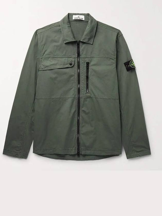 Supima Cotton Twill Stretch-TC Jacket Khaki - STONE ISLAND - BALAAN 2