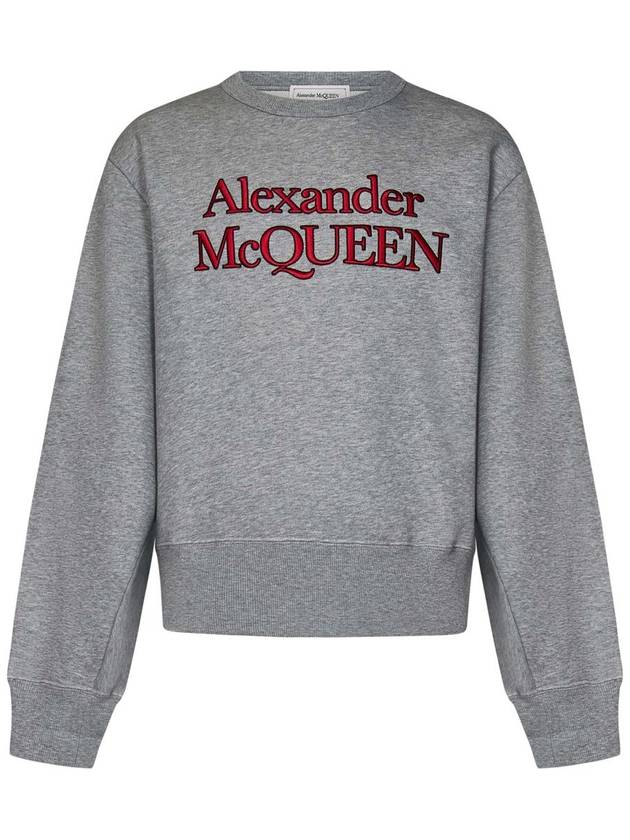 Embroidery Logo Sweatshirt Grey - ALEXANDER MCQUEEN - BALAAN 2