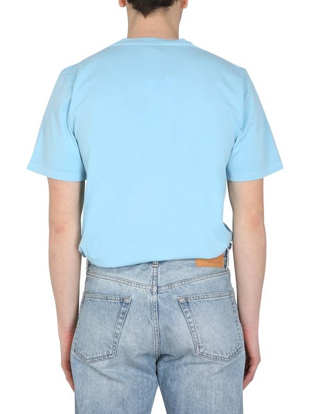 Logo SUNBURNT Crew Neck Short Sleeve T-Shirt Blue - AUTRY - BALAAN 6