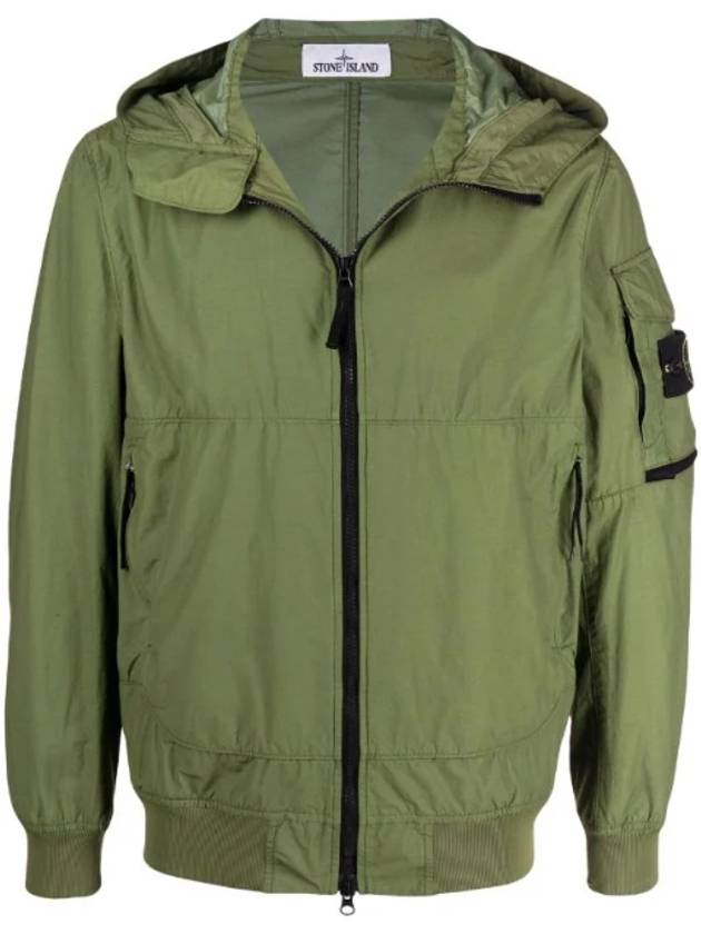 Men's Wappen Patch Naslan Watro Hooded Jacket Green - STONE ISLAND - BALAAN 1