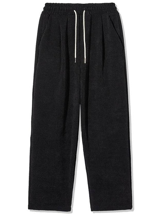 Wide one tuck common corduroy banding pants BLACK - WEST GRAND BOULEVARD - BALAAN 2