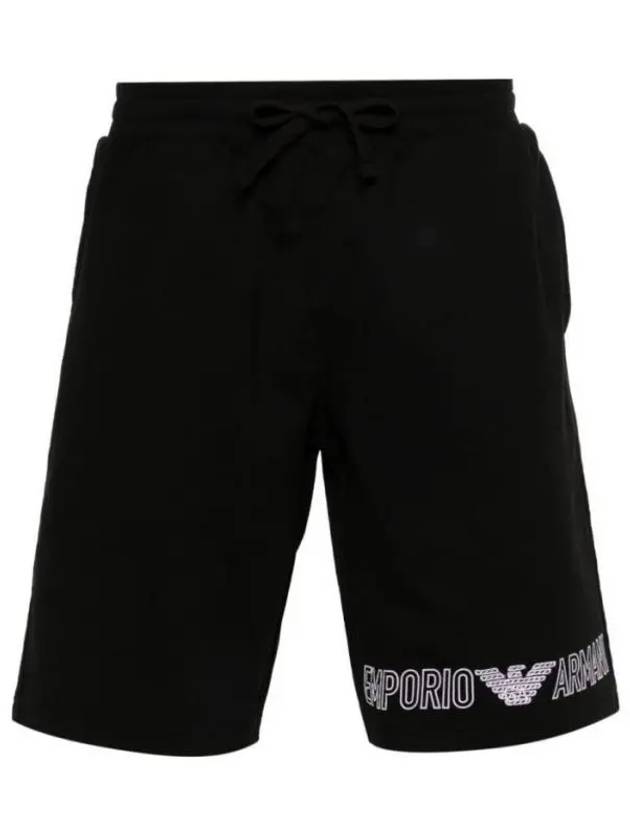 Men's All Over Logo Shorts Black - EMPORIO ARMANI - BALAAN 2