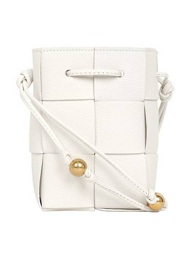 Cassette Intrecciato Mini Bucket Bag White - BOTTEGA VENETA - BALAAN 1