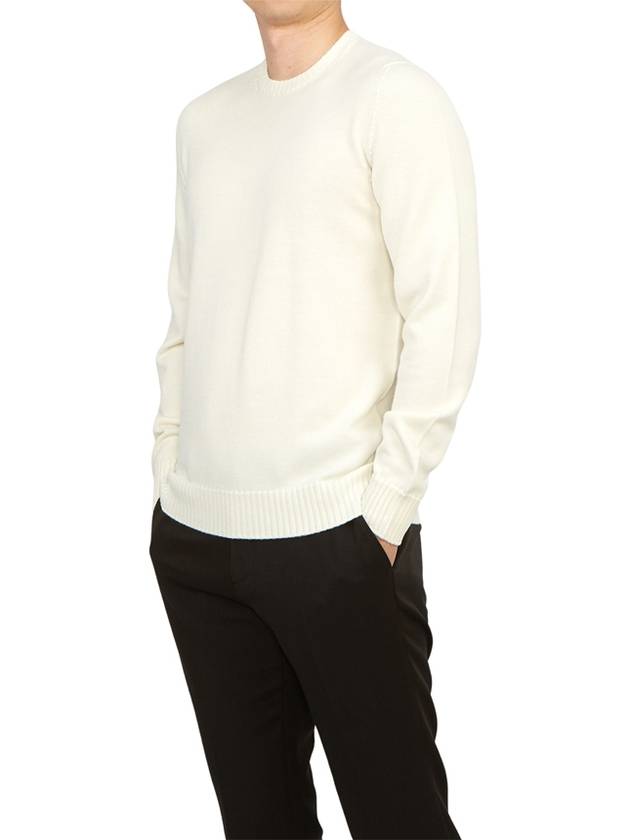 Crew Neck Wool Knit Top Ivory - DRUMOHR - BALAAN 6