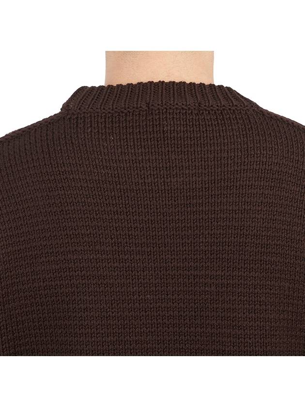 Crew Neck Wool Knit Top Brown - TEN C - BALAAN 8