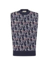 Jacquard Knit Vest Purple - DIOR - BALAAN 1