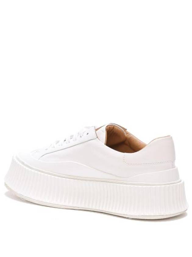 Leather Low Top Sneakers White - JIL SANDER - BALAAN 4