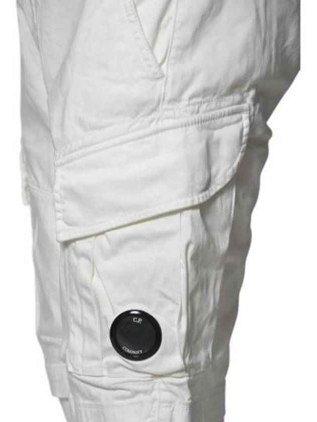 Stretch Sateen Cargo Shorts White - CP COMPANY - BALAAN 4