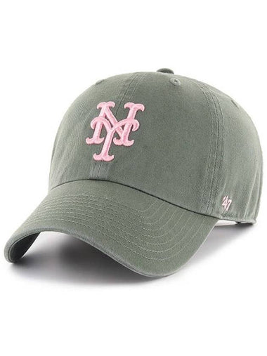 NY Big Logo New York Mets Premium Line Ball Cap Mos Pink - 47BRAND - BALAAN 1