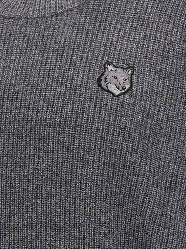 Bold Fox Head Patch Knit Top Grey - MAISON KITSUNE - BALAAN 5