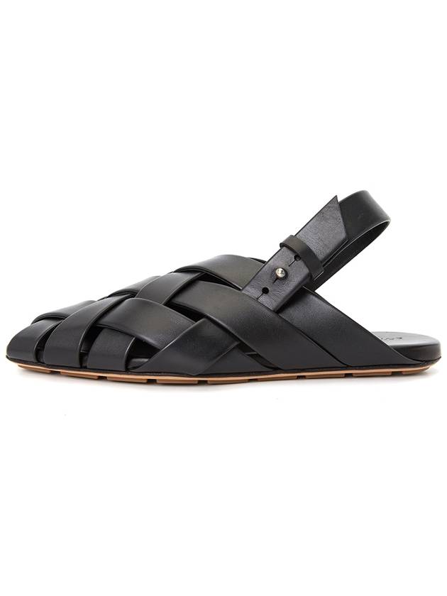 Alfie Intrecciato Leather Mule Sandals Black - BOTTEGA VENETA - BALAAN 5